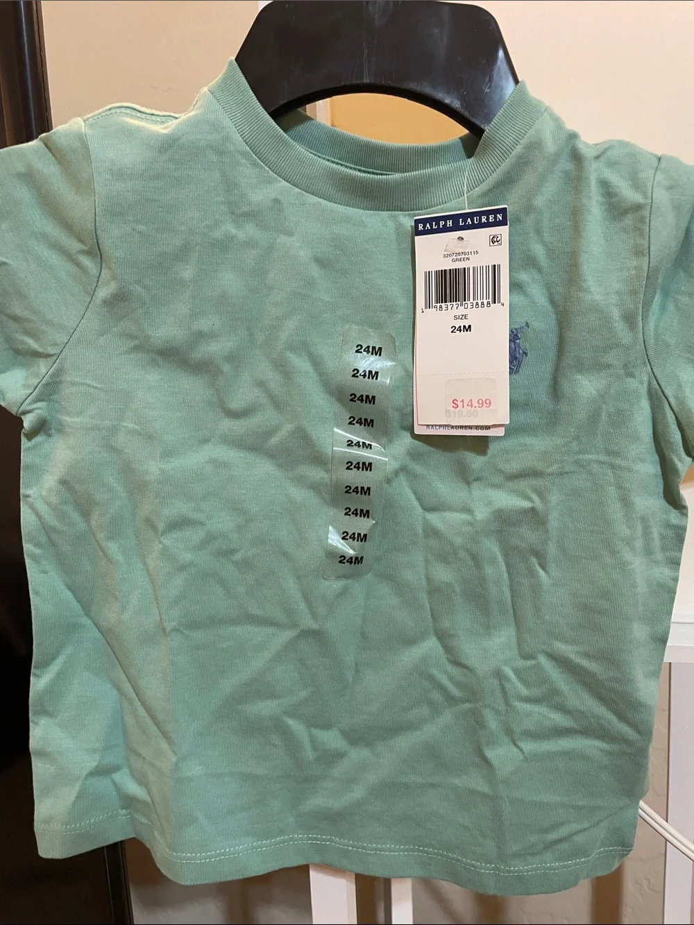 Ralph Lauren Kids Long-Sleeve Tees in Seafoam Green & Khaki